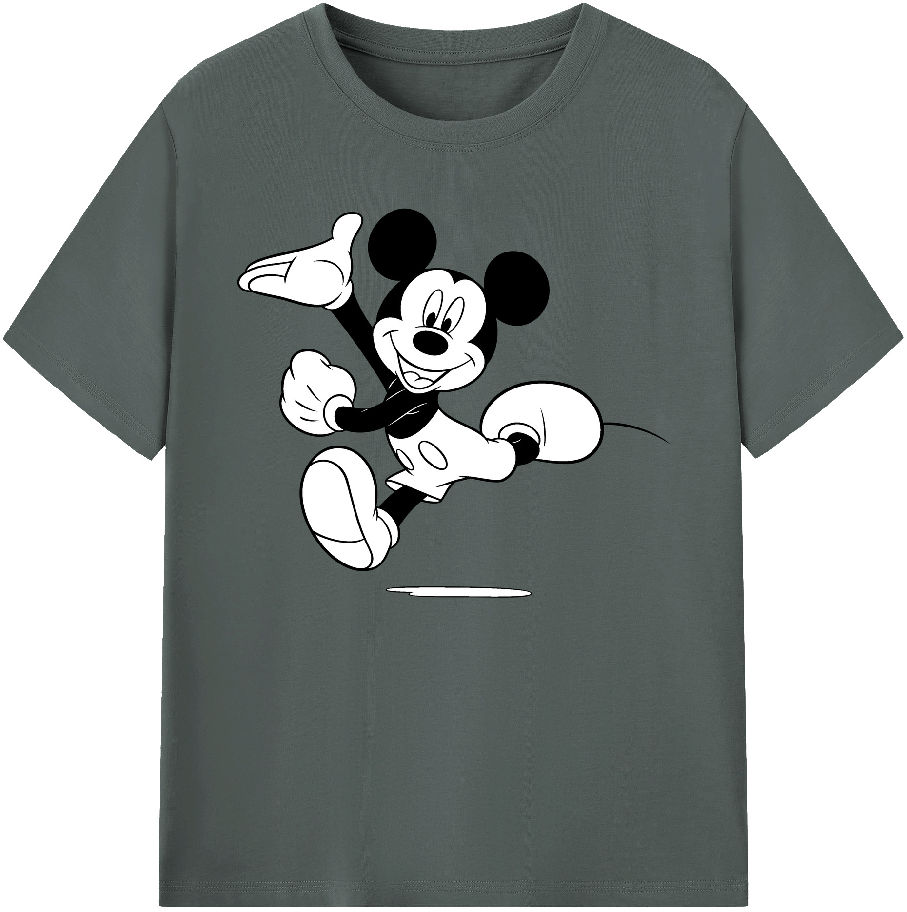 ミッキーマウス Mickey Mouse 綿100％ メンズ半袖Tシャツ｜肌触りやわらか＆通気性
